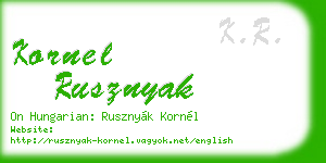 kornel rusznyak business card